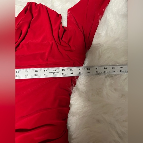 Chaps Women’s Solid Red Mid Length Dress, size XL - Picture 7 of 15